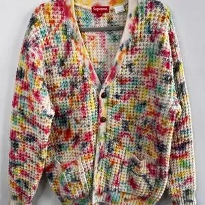 Supreme | Sweaters | Supreme Waffle Knit Cardigan Tiedye Fw2