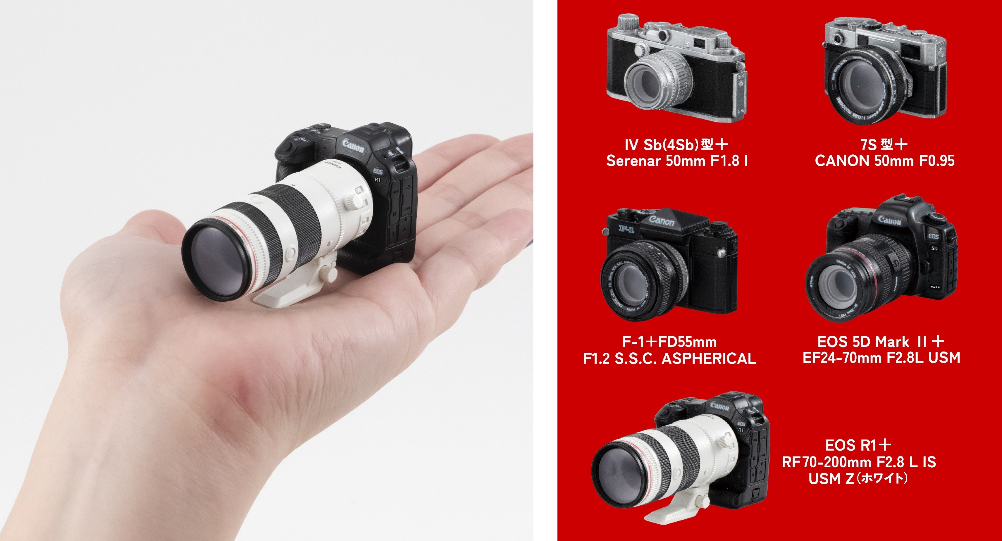 キヤノンの歴代名機がミニチュアに！「Canon ミニチュアカメラ