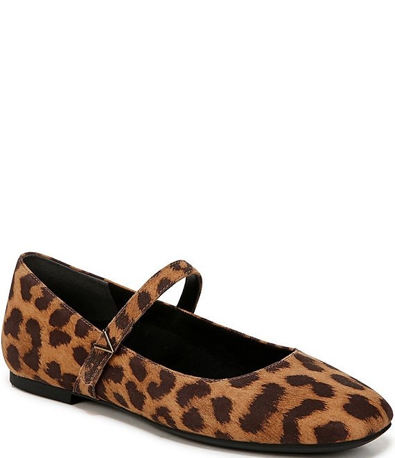 Vionic Alameda Suede Leopard Print Mary Jane Flats | Dillard's