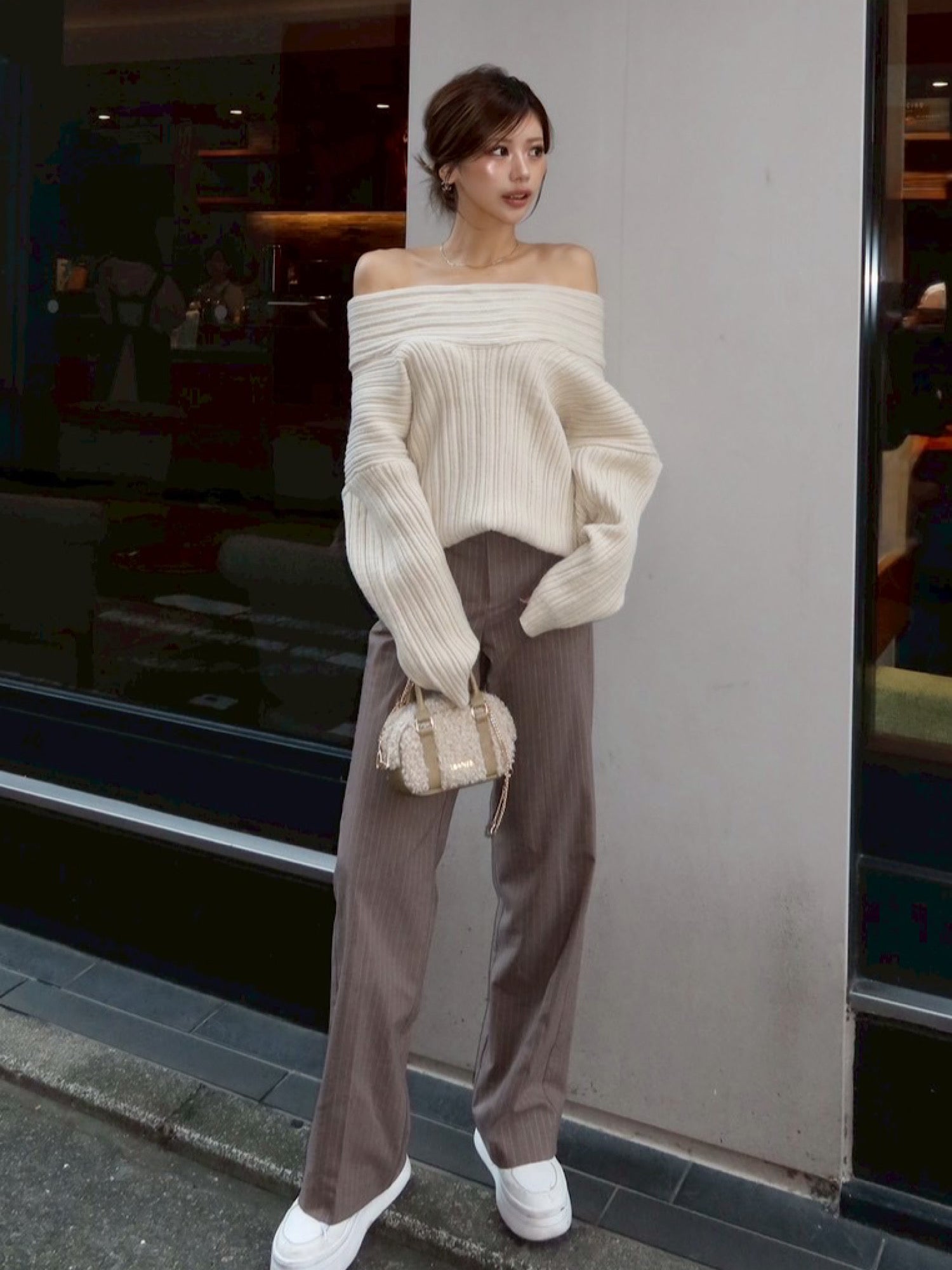 Random rib off shoulder knit | DIANTÉ (ディアンテ)公式通販サイト