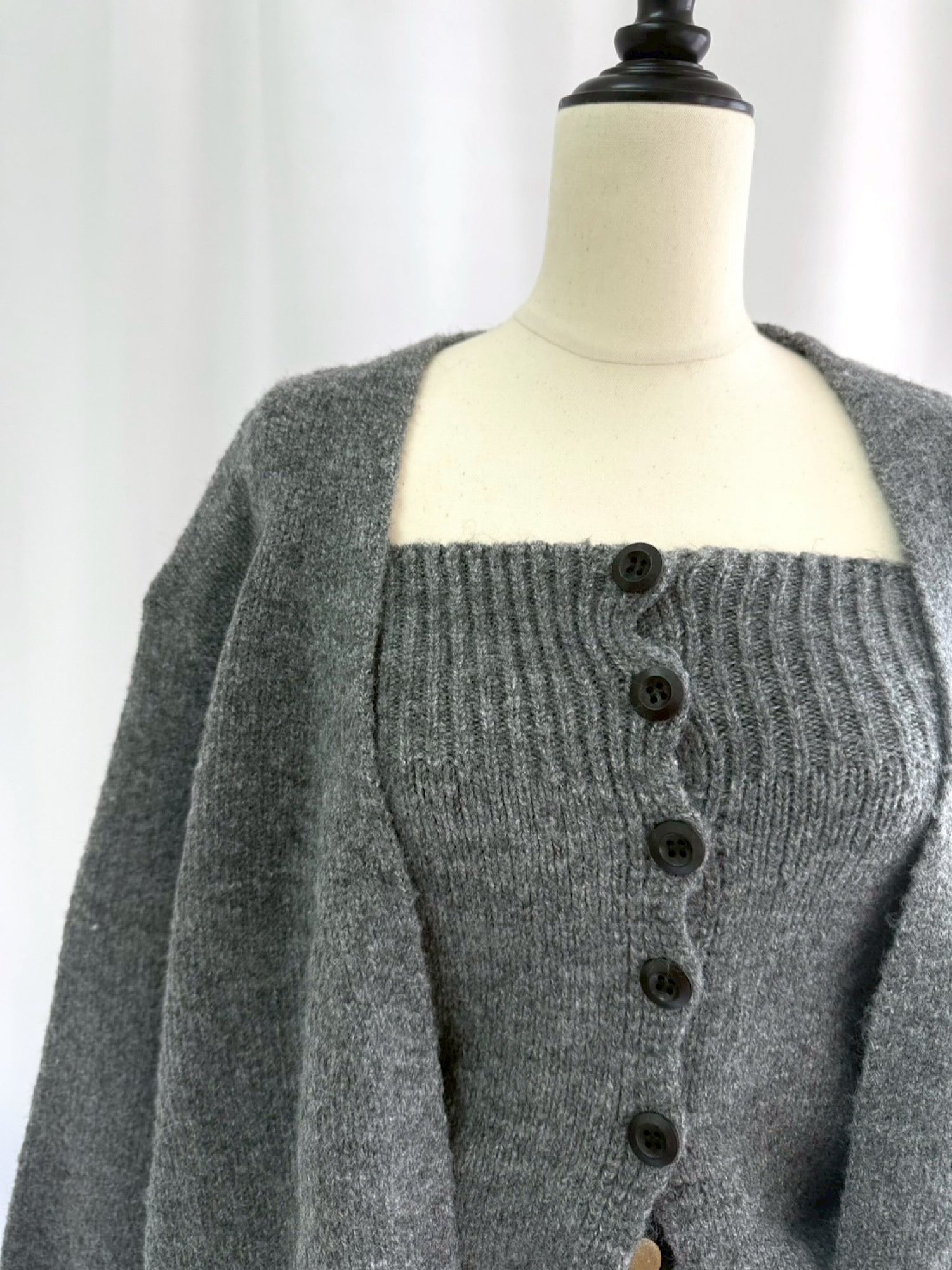 Front button baretop×Knit cardigan SET | DIANTÉ (ディアンテ)公式