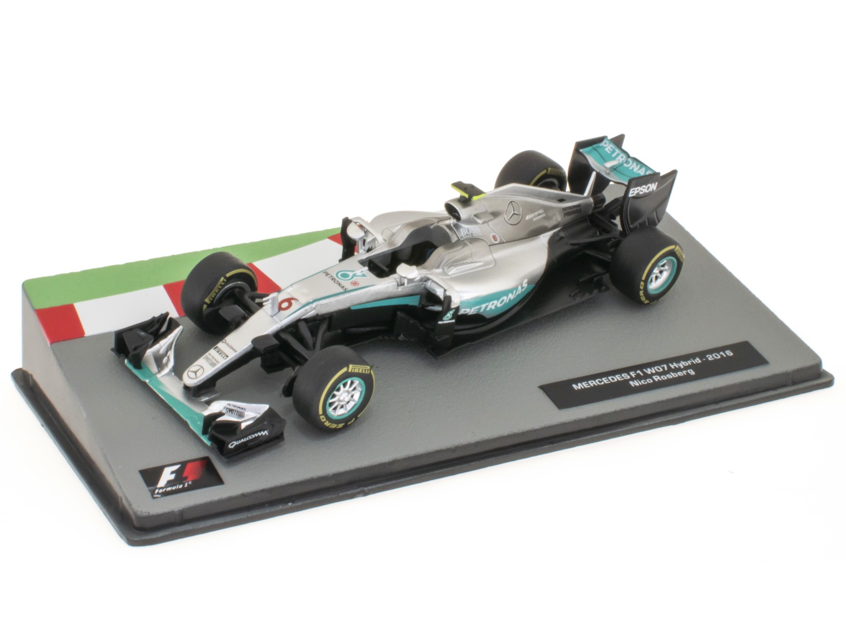 A collectible scale model Mercedes F1 W07 Hybrid from Altaya F1
