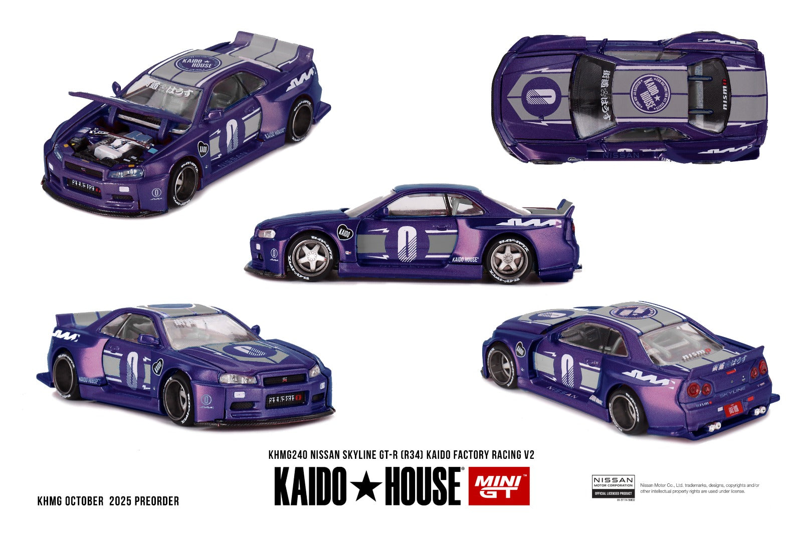 PRE ORDER * [ Kaido House x MINI GT ] 1/64 Nissan Skyline GT-R