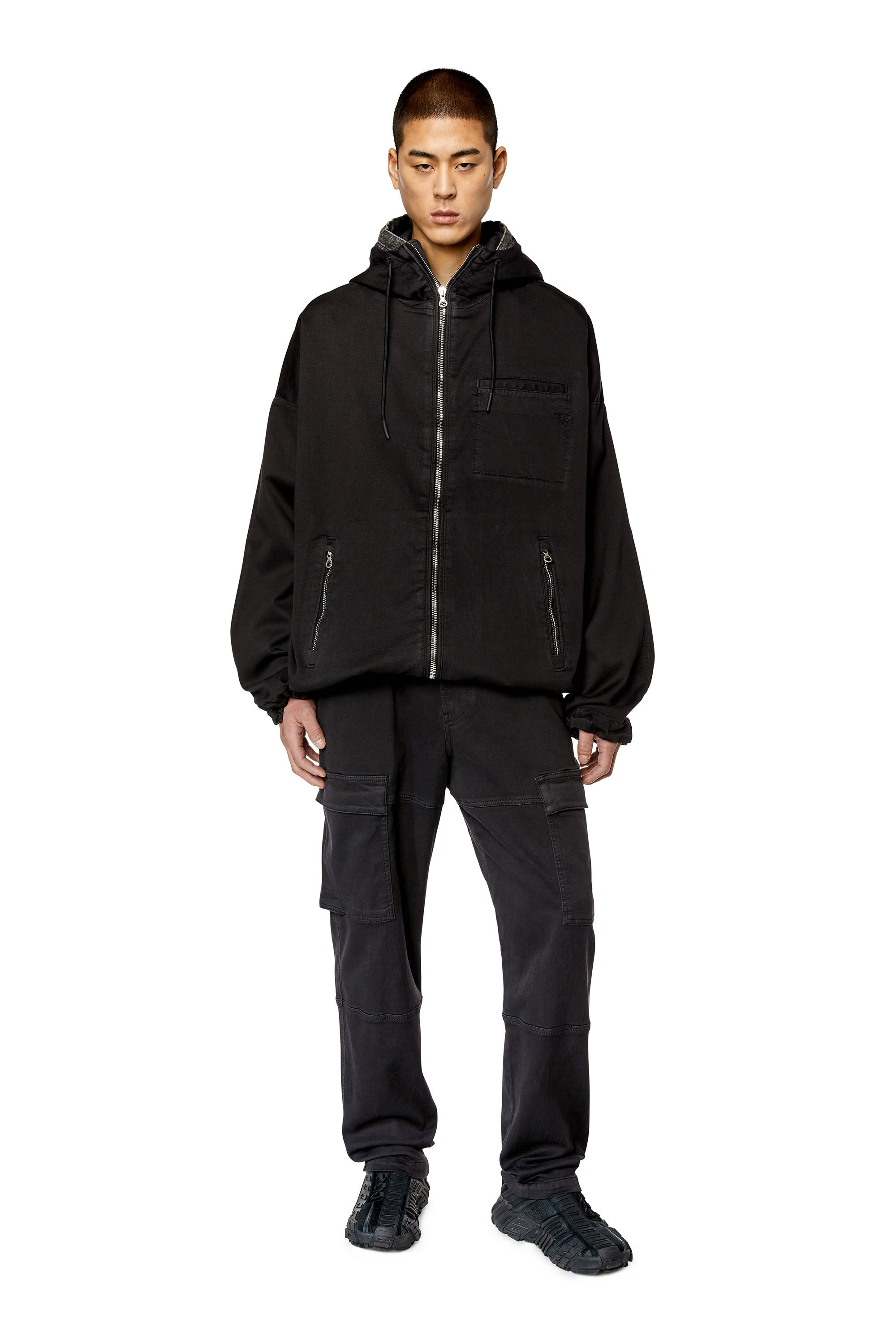 Men's Hooded JoggJeans jacket | Black | Diesel