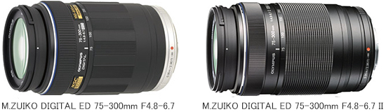 005774]「M.ZUIKO DIGITAL ED 75-300mm F4.8-6.7 II」 と従来の ED 75