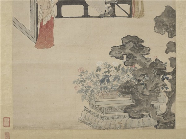 明唐寅倣唐人仕女軸- 故宮