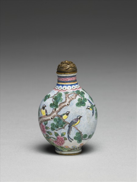 銅胎畫琺瑯花鳥鼻煙壺- 故宮