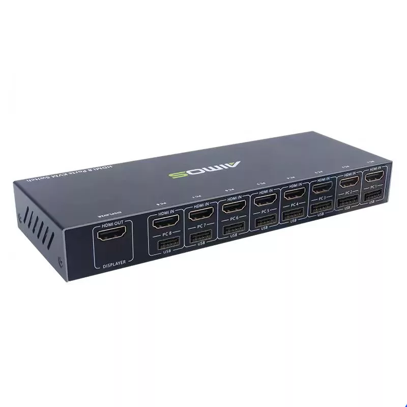 AIMOS 8-Port HDMI KVM Switch Box, Supports 4K@30Hz, Ideal for PC