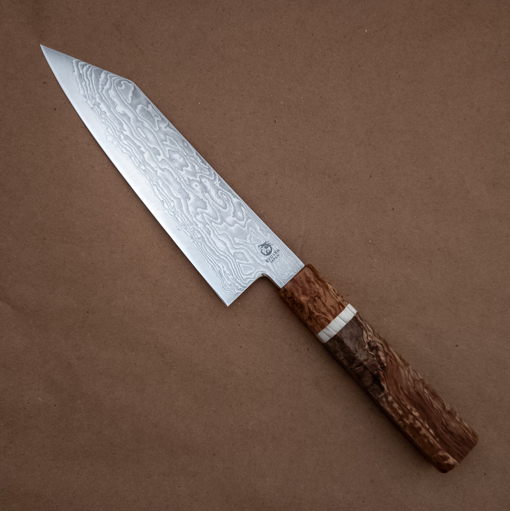 170mm Ryusen Fukakuryu Kai ATS314 Damascus Wa Santoku – District