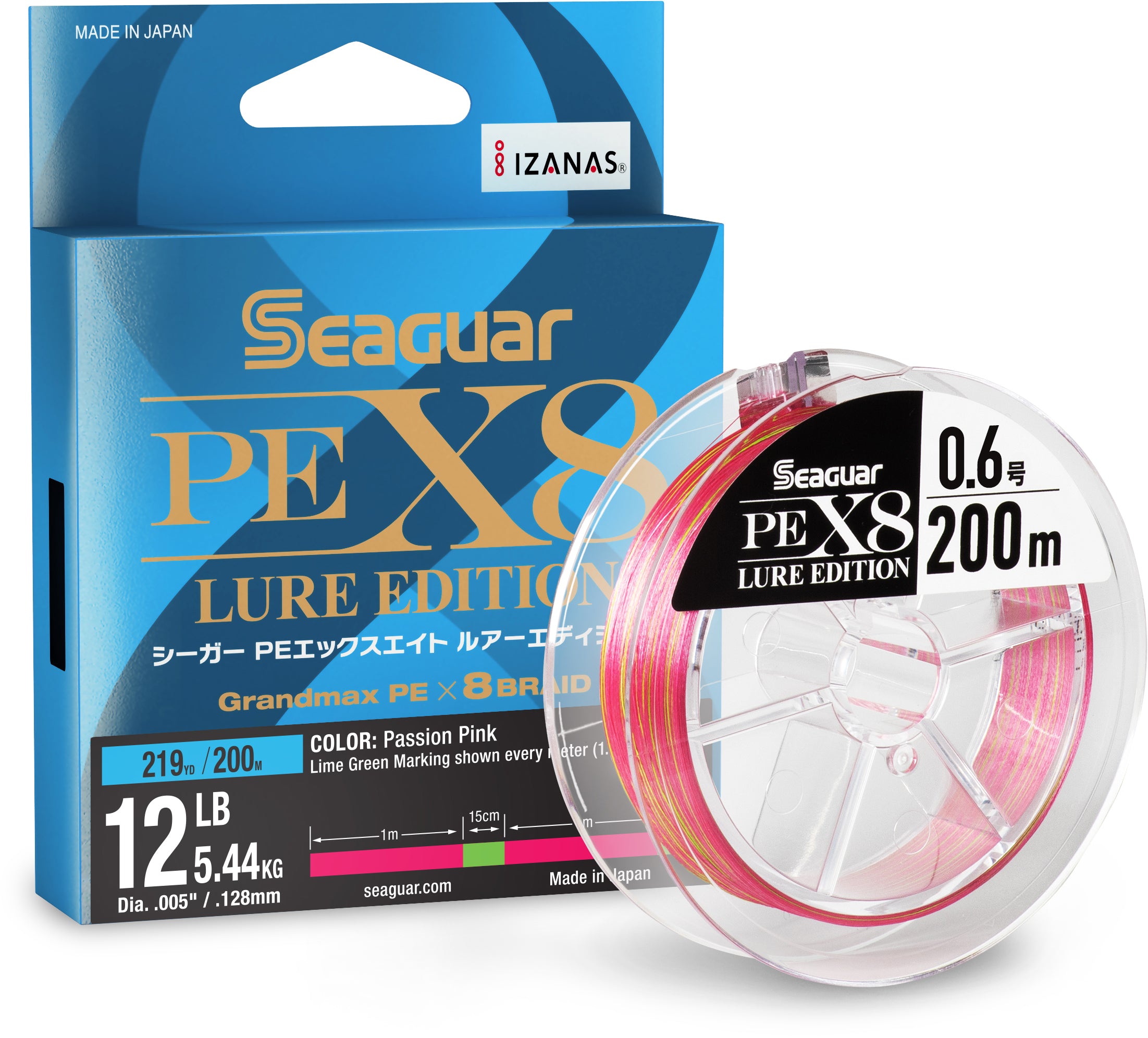 Seaguar JDM PEX8 HI-Vis Braid - 219 Yard Spool — Discount Tackle