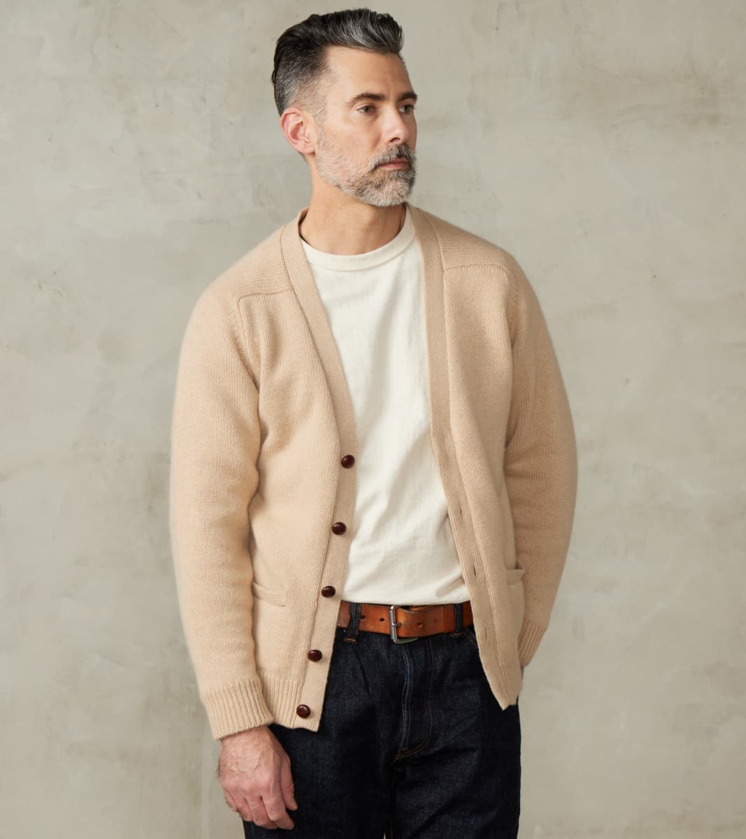 William Lockie x DR Berkshire Camelhair Cardigan - Ecru – Division