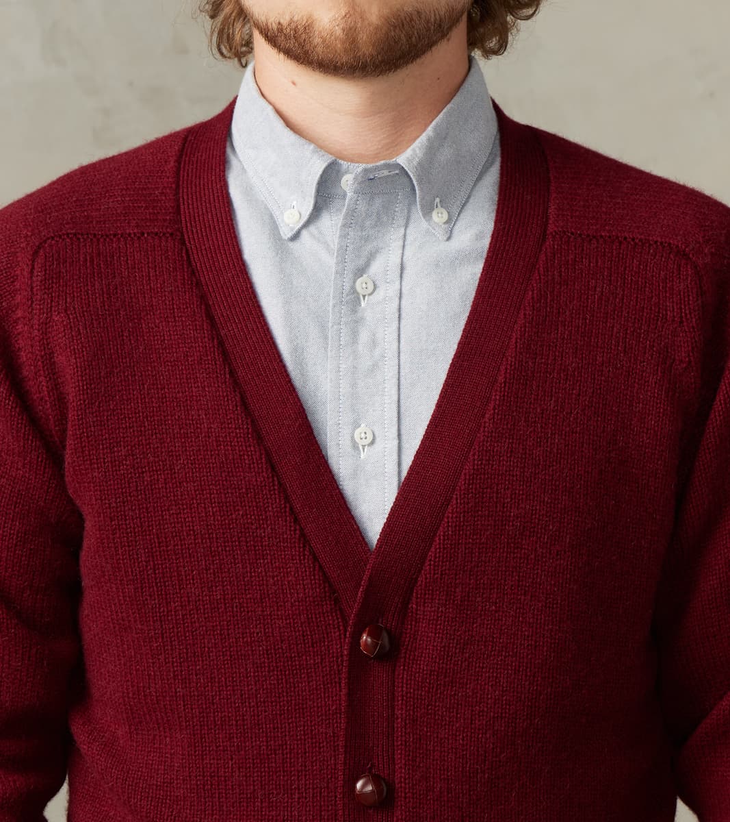 William Lockie x DR Berkshire Camelhair Cardigan - Bordeaux