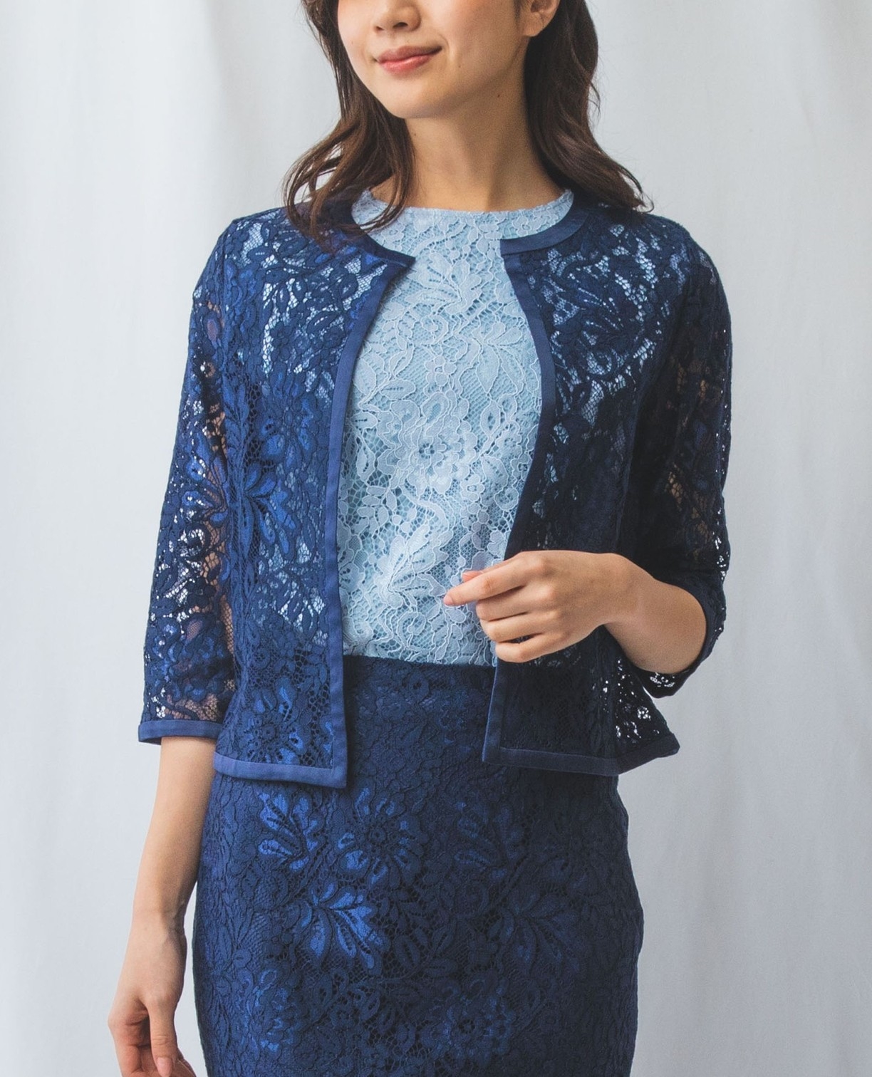 NARACAMICIE】【セットアップスーツ対応】レースジャケット(1(M)9号