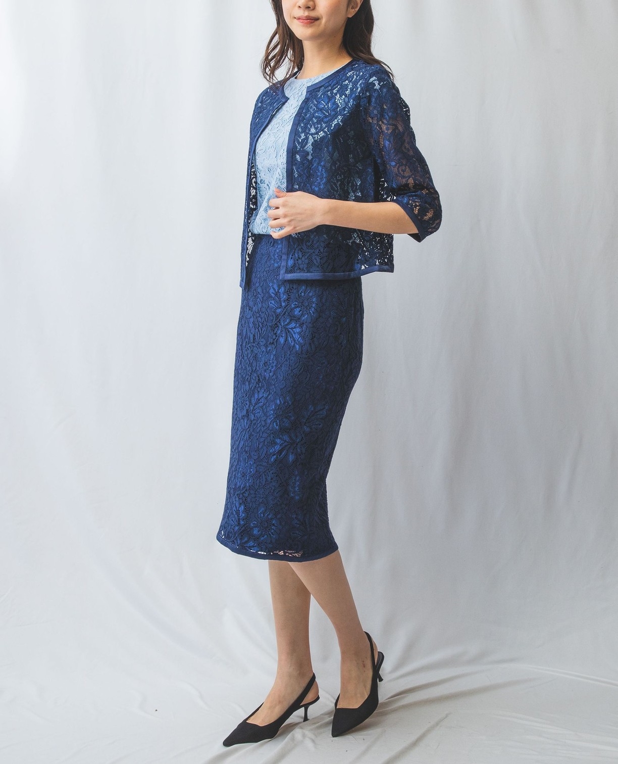 NARACAMICIE】【セットアップスーツ対応】レースジャケット(1(M)9号