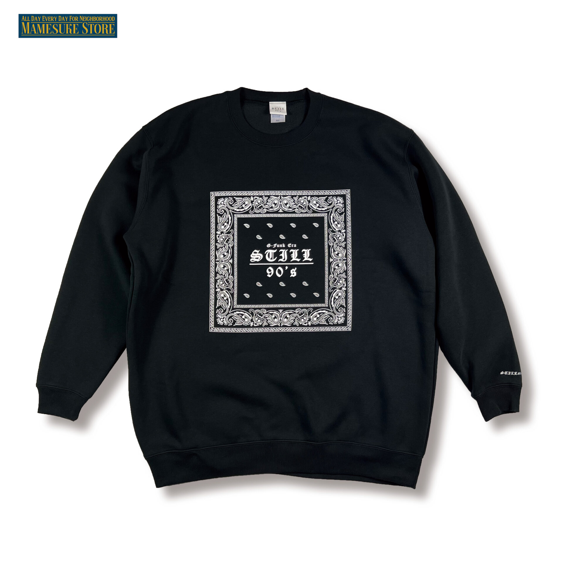 STILL 90's】Bandana Crewneck Sweat 黒 バンダナ クルーネック