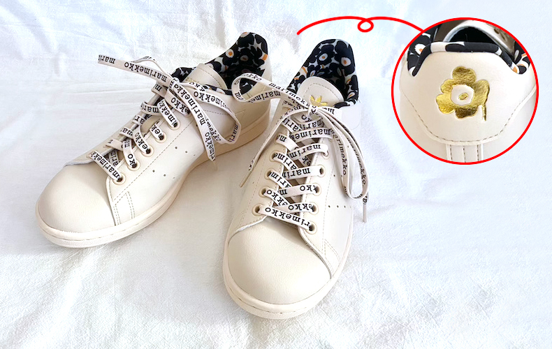 かかとの型押しウニッコがポイント！【adidas×marimekko】限定スタンス