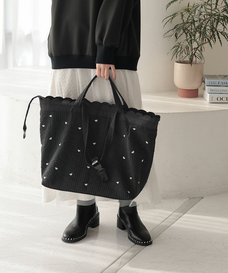 donoban スカラップマザーズバッグ ブラック donoban スカラップ