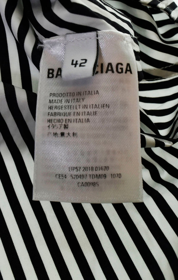 バレンシアガ BALENCIAGA ロゴ プリント 長袖シャツ 黒 UP57 2018