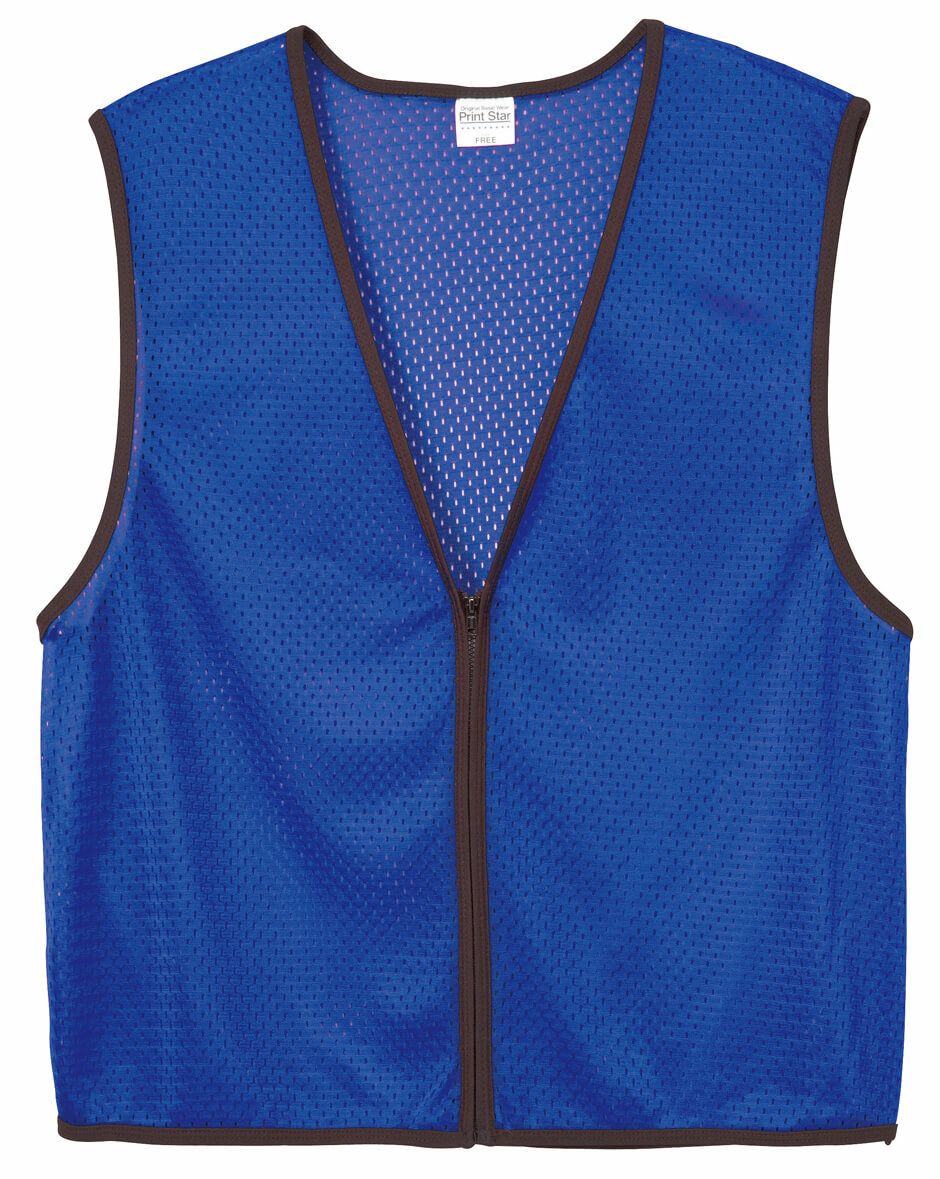 ファスナー付きメッシュベスト [TMS-036ZBS]│名入れロゴ刺繍