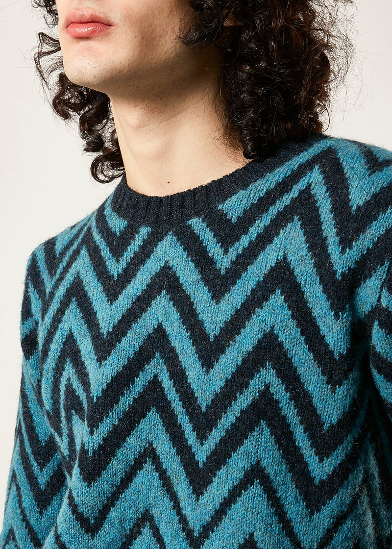 AAMBROSIA SHETLAND WOOL ZIG-ZAG SWEATER – Doppiaa