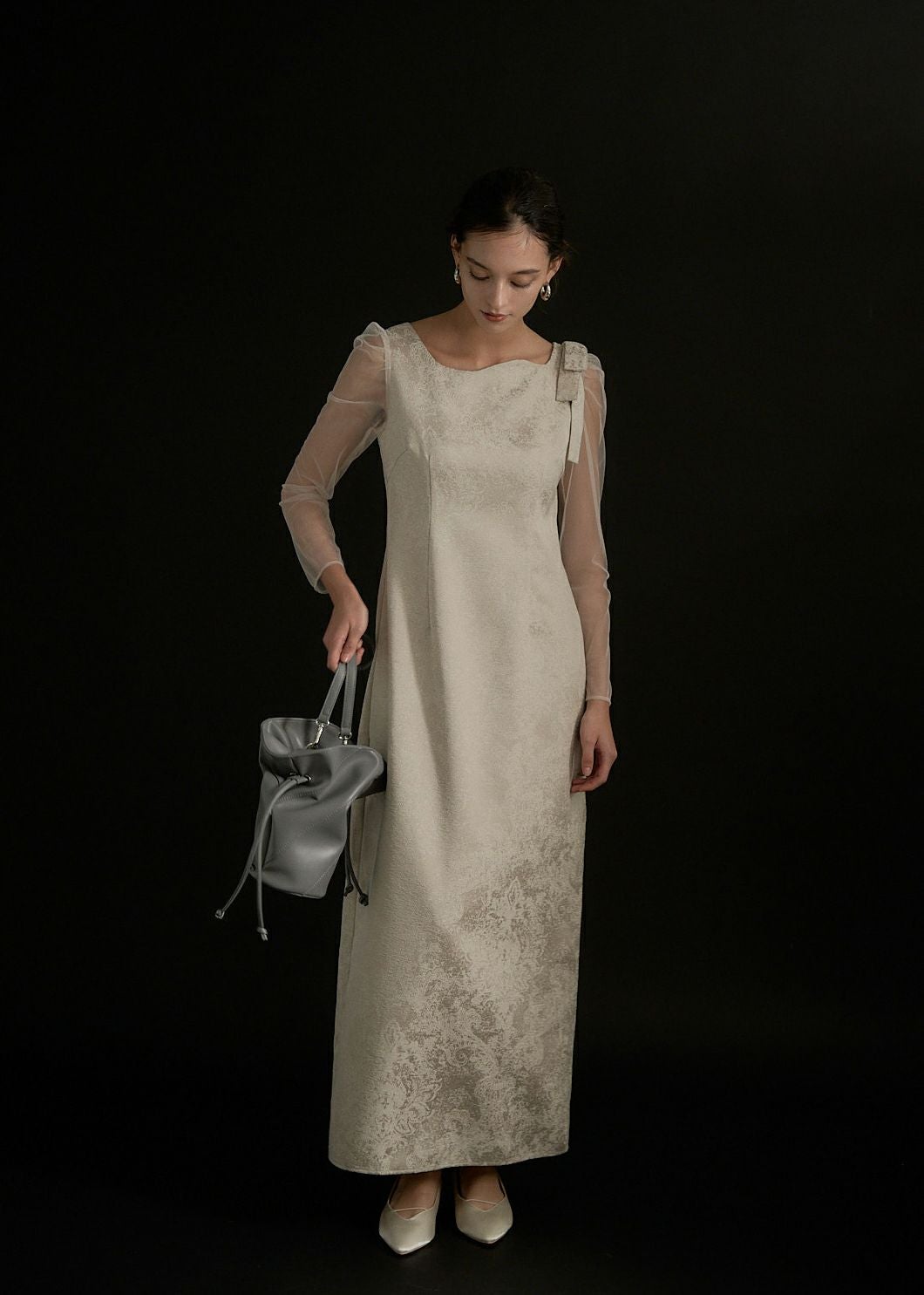 Shoulder ribbon jacquard dressのドレス|Dorry Doll / LE'RURE