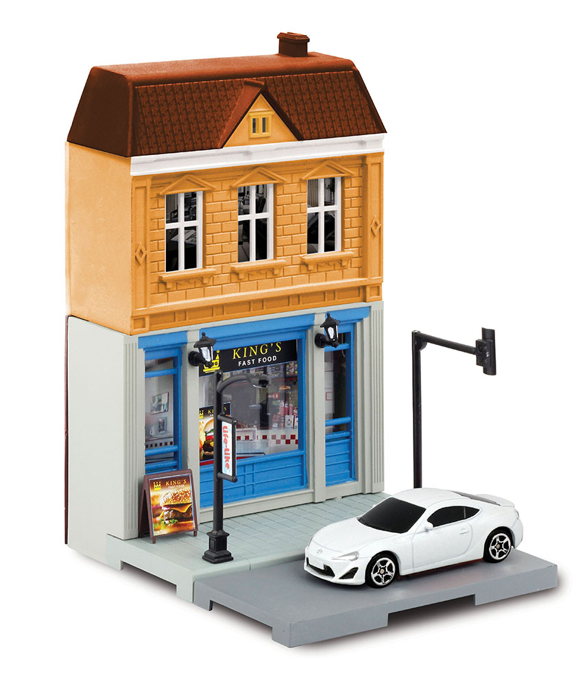 1/64 ダイキャストミニカー ジオラマストリート ①ファストフード店