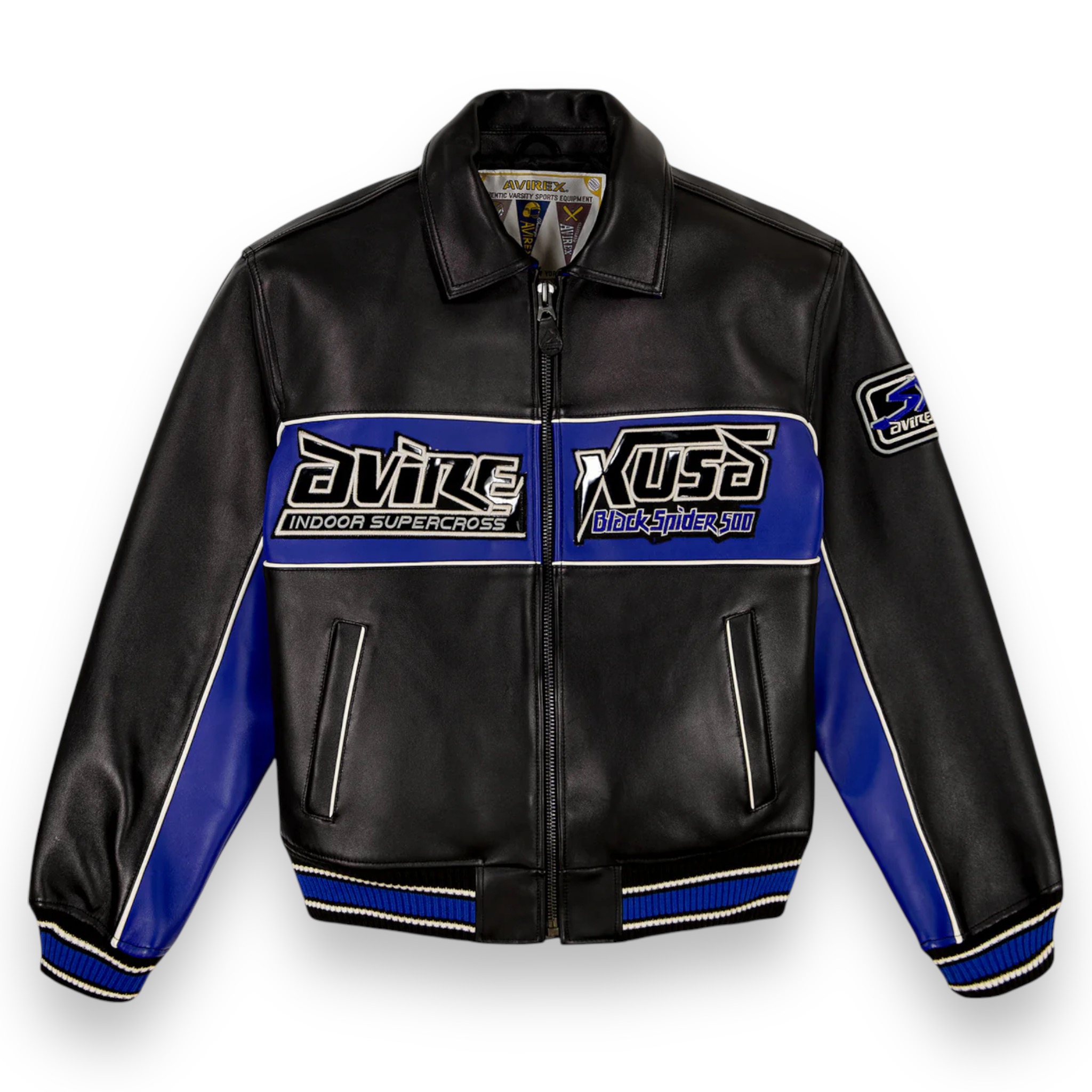 Avirex Black Spider Racer Jacket - Daniel's Leather