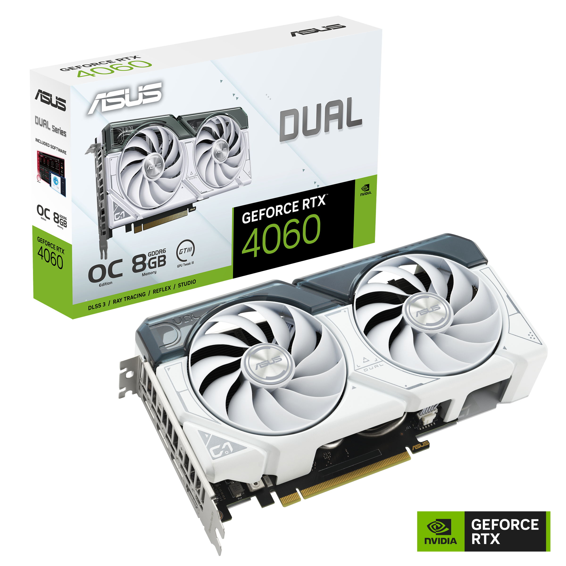 ASUS Dual GeForce RTX™ 4060 White OC Edition 8GB GDDR6 | Graphics
