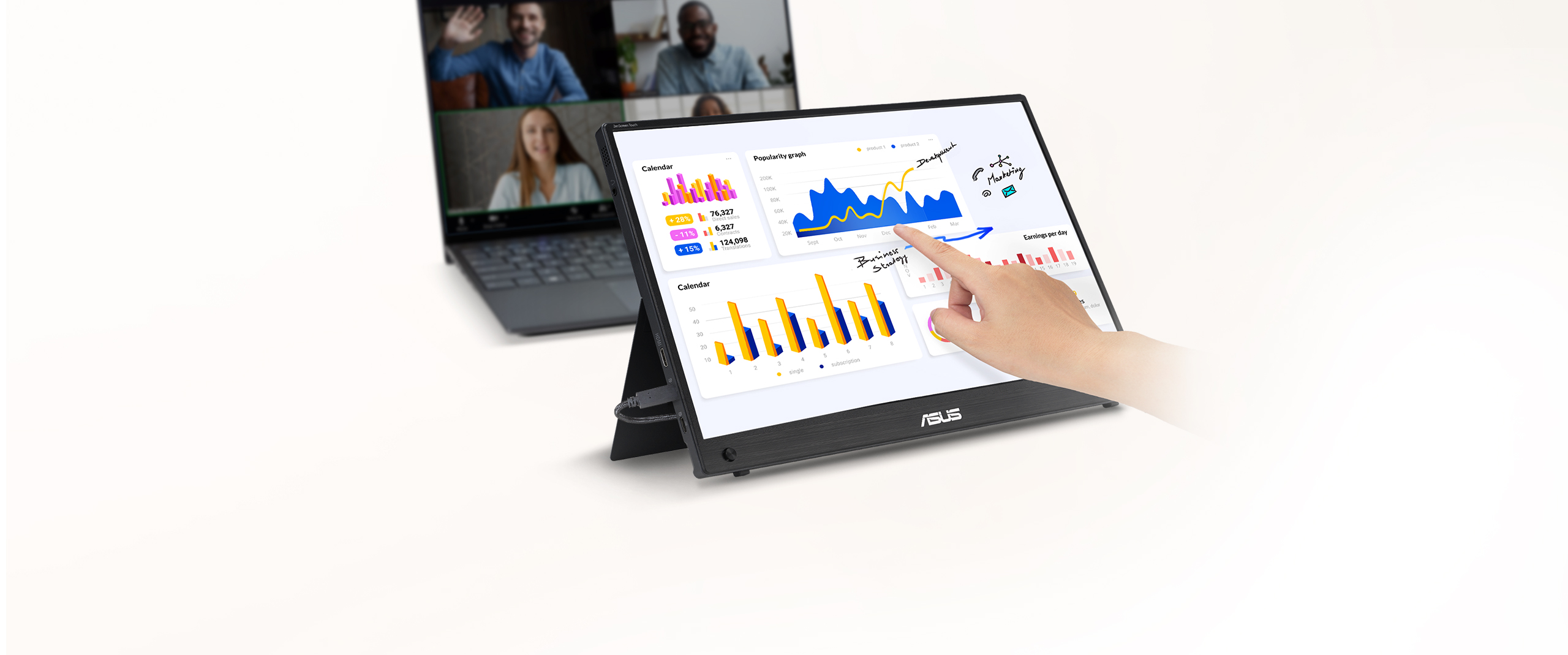 ASUS ZenScreen Touch MB16AMTR｜Monitors｜ASUS USA