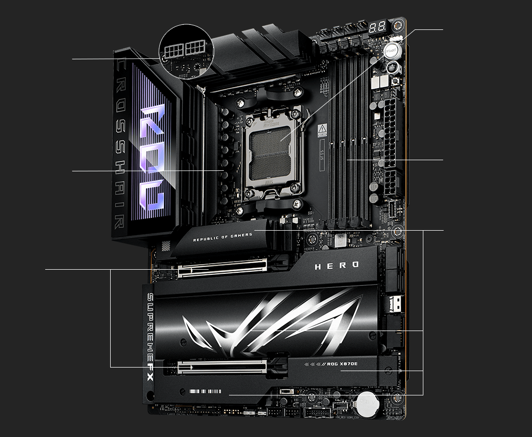 ROG CROSSHAIR X870E HERO | ROG Crosshair | Gaming Motherboards