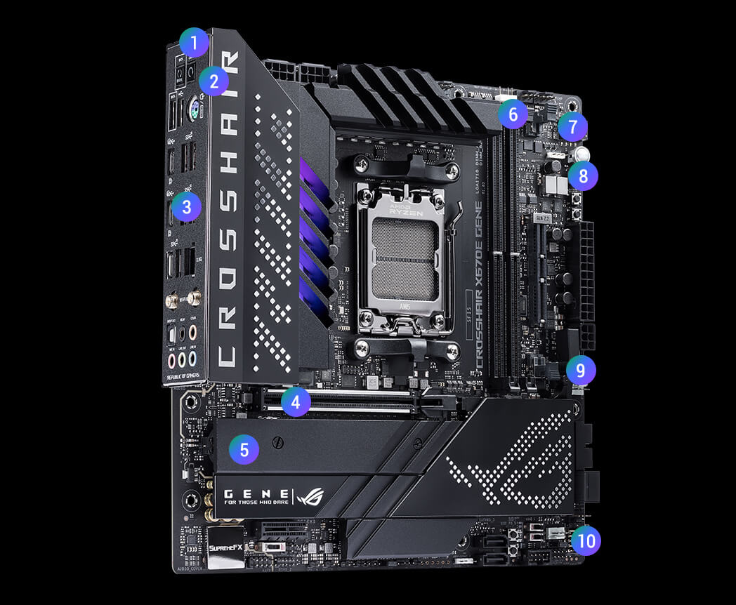 ROG CROSSHAIR X670E GENE | ROG Crosshair | Gaming Motherboards