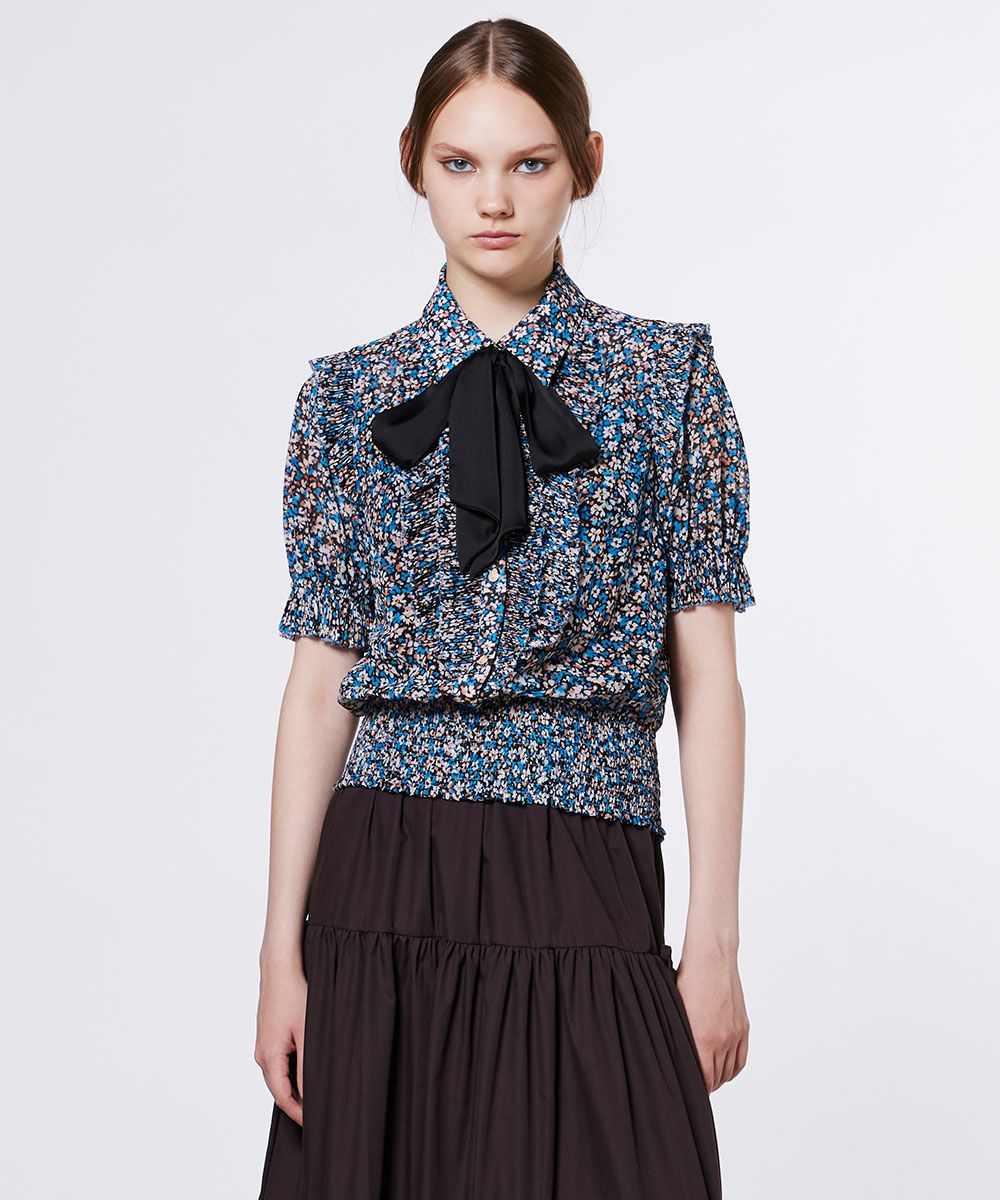 DSC / フラワープリントシフォンブラウス TOPS Night STORE | ダブル