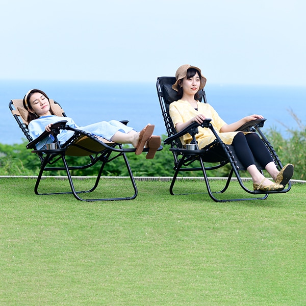 dショッピング |リクライニングチェア 折りたたみ 無段階 コンパクト