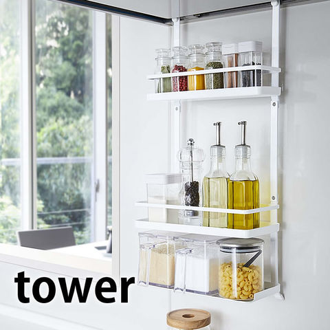 dショッピング |レンジフード調味料ラック タワー 3段 tower レンジ