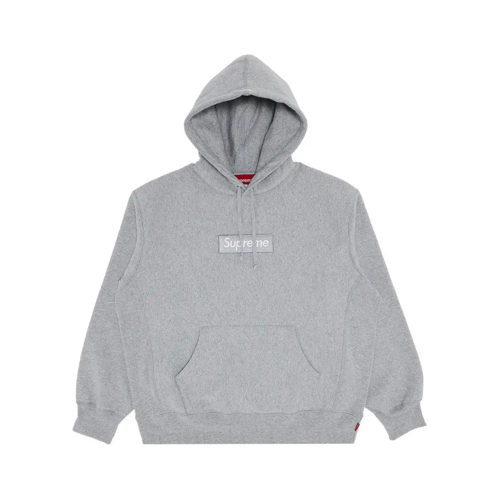 Moletom Supreme Box Logo Hooded Heather Grey - Droper