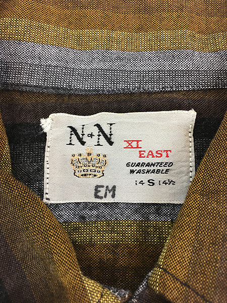 古着 60s N+N 好配色 オンブレ シャドー ストライプ 開襟 ボックス