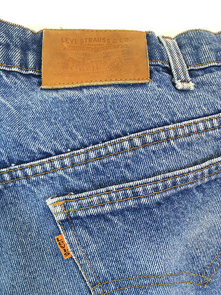 古着 80s Levi's 509-0215 オレンジタブ ヒゲ 濃紺 ブルー デニム