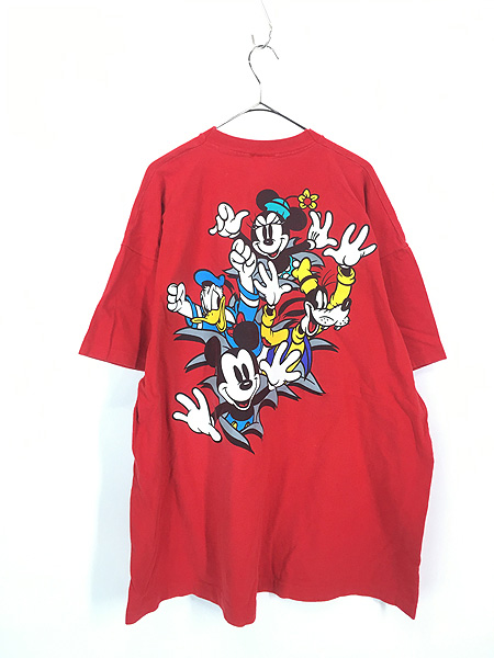 古着 90s Disney 飛び出し ミッキー ミニー ドナルド グーフィー T