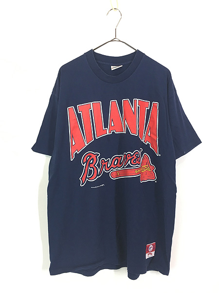 古着 90s USA製 MLB Atlanta Braves ブレーブス プリント Tシャツ XL