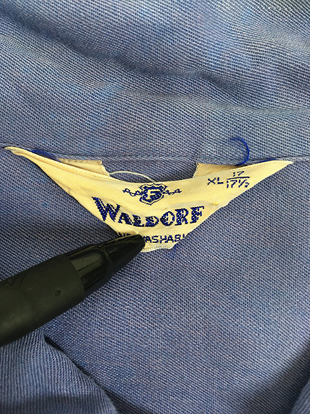 古着 40-50s WALDORF 無地 ソリッド ハンドステッチ 開襟 ボックス