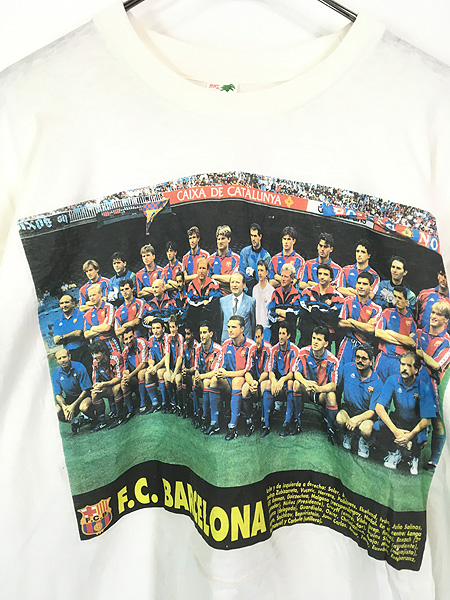 古着 90s F.C. BARCELONA バルセロナ サッカー フォト Tシャツ XXL