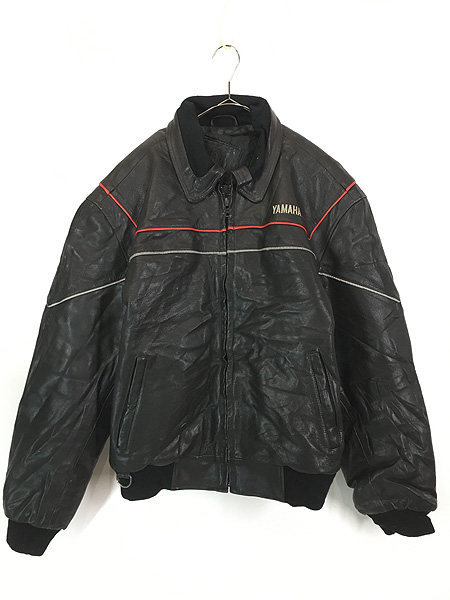古着 80s YAMAHA ヤマハ 2way パデッド レザー スポーツ レーシング