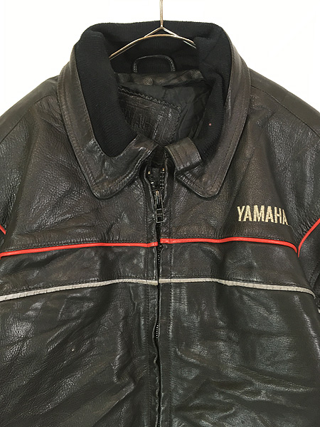 古着 80s YAMAHA ヤマハ 2way パデッド レザー スポーツ レーシング