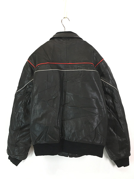 古着 80s YAMAHA ヤマハ 2way パデッド レザー スポーツ レーシング