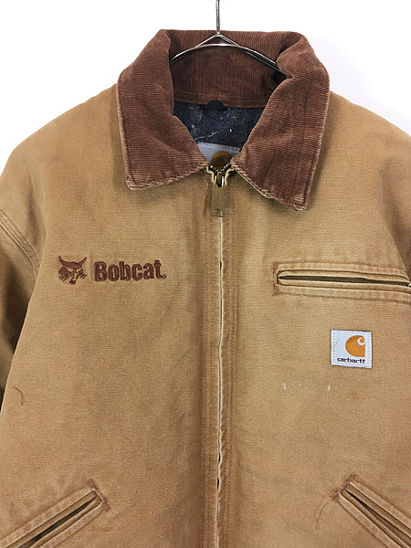古着 90s USA製 Carhartt 裏地 ストライプ ブランケット ブラウン