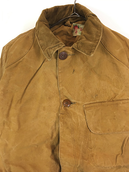 古着 40s Duxbak ハーフムーン ステッチ ブラウン キャンバス