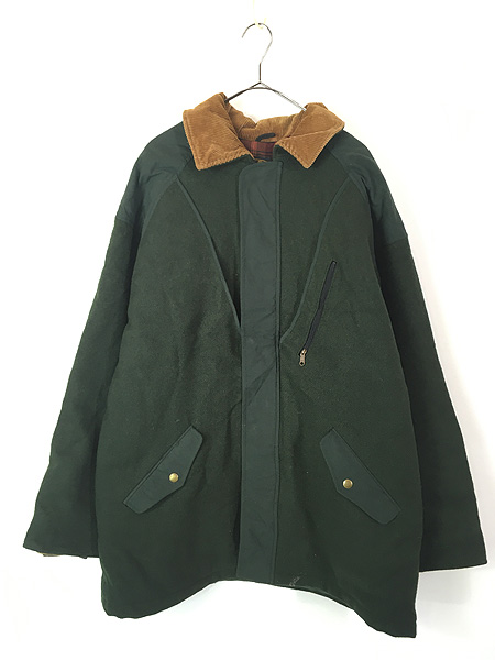 古着 90s USA製 WoolRich Vポケット 比翼 防寒 パデット ウール