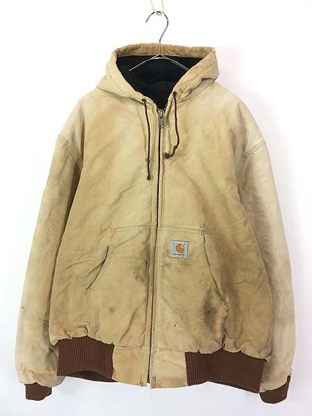 古着 Carhartt フェード ブラウン ダック 防寒 パデット アクティブ
