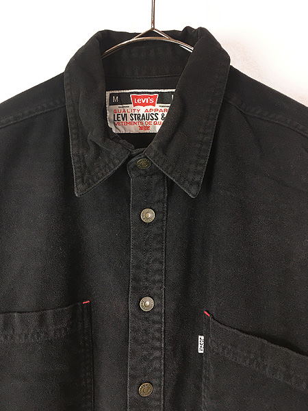 古着 90s Levi's 100% コットン ブラック シャモアクロス フランネル
