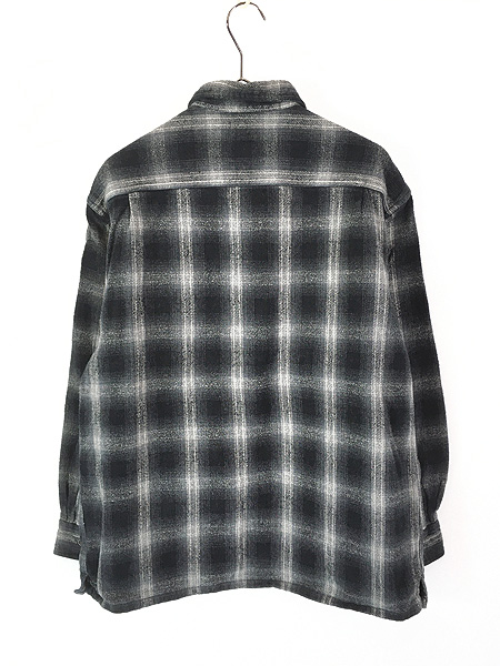 古着 00s St John's Bay ブラック オンブレ シャドー チェック ヘビー